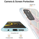For Xiaomi Poco M3 / Note 9 4G / Redmi 9 Power / Redmi 9T 3D Electroplating Marble Pattern TPU Protective Case(Pink White)