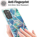 For Xiaomi Poco M3 / Note 9 4G / Redmi 9 Power / Redmi 9T 3D Electroplating Marble Pattern TPU Protective Case(Blue Green)