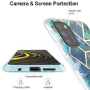 For Xiaomi Poco M3 / Note 9 4G / Redmi 9 Power / Redmi 9T 3D Electroplating Marble Pattern TPU Protective Case(Blue Green)