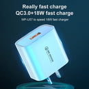 WK WP-U57 Max 18W Maxspeed QC3.0 Fast Charger + USB to Micro USB Data Cable, Plug Type:UK Plug