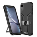 Armor 2 in 1 PC + TPU Magnetic Shockproof Case with Foldable Holder For iPhone XR(Black)