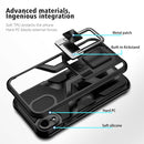 Armor 2 in 1 PC + TPU Magnetic Shockproof Case with Foldable Holder For iPhone XR(Black)