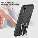 Armor 2 in 1 PC + TPU Magnetic Shockproof Case with Foldable Holder For iPhone XR(Black)