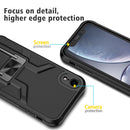 Armor 2 in 1 PC + TPU Magnetic Shockproof Case with Foldable Holder For iPhone XR(Black)