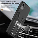 Armor 2 in 1 PC + TPU Magnetic Shockproof Case with Foldable Holder For iPhone XR(Black)