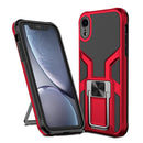 Armor 2 in 1 PC + TPU Magnetic Shockproof Case with Foldable Holder For iPhone XR(Red)