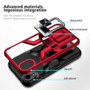 Armor 2 in 1 PC + TPU Magnetic Shockproof Case with Foldable Holder For iPhone XR(Red)
