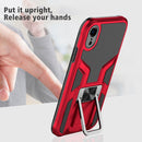 Armor 2 in 1 PC + TPU Magnetic Shockproof Case with Foldable Holder For iPhone XR(Red)