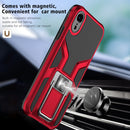 Armor 2 in 1 PC + TPU Magnetic Shockproof Case with Foldable Holder For iPhone XR(Red)