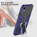 Armor 2 in 1 PC + TPU Magnetic Shockproof Case with Foldable Holder For iPhone XR(Blue)
