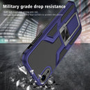 Armor 2 in 1 PC + TPU Magnetic Shockproof Case with Foldable Holder For iPhone XR(Blue)