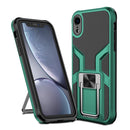 Armor 2 in 1 PC + TPU Magnetic Shockproof Case with Foldable Holder For iPhone XR(Green)
