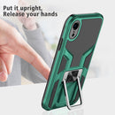 Armor 2 in 1 PC + TPU Magnetic Shockproof Case with Foldable Holder For iPhone XR(Green)