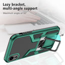 Armor 2 in 1 PC + TPU Magnetic Shockproof Case with Foldable Holder For iPhone XR(Green)