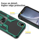 Armor 2 in 1 PC + TPU Magnetic Shockproof Case with Foldable Holder For iPhone XR(Green)
