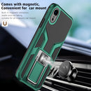 Armor 2 in 1 PC + TPU Magnetic Shockproof Case with Foldable Holder For iPhone XR(Green)
