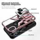 Armor 2 in 1 PC + TPU Magnetic Shockproof Case with Foldable Holder For iPhone XR(Rose Gold)