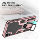 Armor 2 in 1 PC + TPU Magnetic Shockproof Case with Foldable Holder For iPhone XR(Rose Gold)
