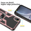Armor 2 in 1 PC + TPU Magnetic Shockproof Case with Foldable Holder For iPhone XR(Rose Gold)