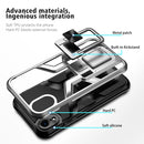 Armor 2 in 1 PC + TPU Magnetic Shockproof Case with Foldable Holder For iPhone XR(Silver)