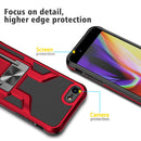 Armor 2 in 1 PC + TPU Magnetic Shockproof Case with Foldable Holder For iPhone 7 / 8(Red)