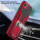 Armor 2 in 1 PC + TPU Magnetic Shockproof Case with Foldable Holder For iPhone 7 / 8(Red)
