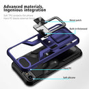 Armor 2 in 1 PC + TPU Magnetic Shockproof Case with Foldable Holder For iPhone 7 / 8(Blue)