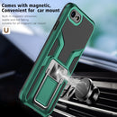 Armor 2 in 1 PC + TPU Magnetic Shockproof Case with Foldable Holder For iPhone 7 / 8(Green)