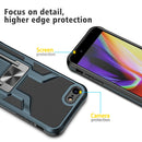 Armor 2 in 1 PC + TPU Magnetic Shockproof Case with Foldable Holder For iPhone 7 / 8(Cyan)