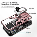 Armor 2 in 1 PC + TPU Magnetic Shockproof Case with Foldable Holder For iPhone 12 Pro Max(Rose Gold)