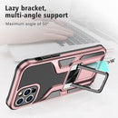Armor 2 in 1 PC + TPU Magnetic Shockproof Case with Foldable Holder For iPhone 12 Pro Max(Rose Gold)