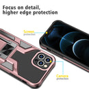 Armor 2 in 1 PC + TPU Magnetic Shockproof Case with Foldable Holder For iPhone 12 Pro Max(Rose Gold)