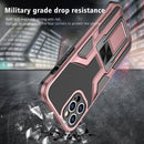 Armor 2 in 1 PC + TPU Magnetic Shockproof Case with Foldable Holder For iPhone 12 Pro Max(Rose Gold)