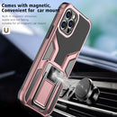 Armor 2 in 1 PC + TPU Magnetic Shockproof Case with Foldable Holder For iPhone 12 Pro Max(Rose Gold)