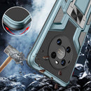 For Xiaomi Redmi Note 9 Pro Armor 2 in 1 PC + TPU Magnetic Shockproof Case with Foldable Holder(Black)