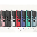 For Xiaomi Poco M3 Armor 2 in 1 PC + TPU Magnetic Shockproof Case with Foldable Holder(Blue)