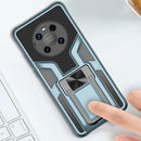 For Xiaomi Poco M3 Armor 2 in 1 PC + TPU Magnetic Shockproof Case with Foldable Holder(Blue)