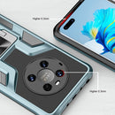 For Xiaomi Poco M3 Armor 2 in 1 PC + TPU Magnetic Shockproof Case with Foldable Holder(Blue)