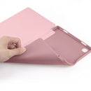 For Samsung Galaxy A7 10.4 (2020) T500 3-folding Horizontal Flip Honeycomb TPU Shockproof + PU Leather Case with Holder(Rose Gold)