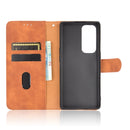 For OPPO Find X3 Neo Solid Color Skin Feel Magnetic Buckle Horizontal Flip Calf Texture PU Leather Case with Holder & Card Slots & Wallet(Brown)
