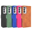 For OPPO Find X3 Neo Solid Color Skin Feel Magnetic Buckle Horizontal Flip Calf Texture PU Leather Case with Holder & Card Slots & Wallet(Brown)