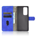 For OPPO Find X3 Neo Solid Color Skin Feel Magnetic Buckle Horizontal Flip Calf Texture PU Leather Case with Holder & Card Slots & Wallet(Blue)