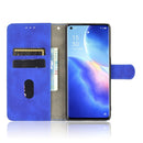 For OPPO Find X3 Neo Solid Color Skin Feel Magnetic Buckle Horizontal Flip Calf Texture PU Leather Case with Holder & Card Slots & Wallet(Blue)