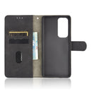 For OPPO Find X3 Neo Solid Color Skin Feel Magnetic Buckle Horizontal Flip Calf Texture PU Leather Case with Holder & Card Slots & Wallet(Black)