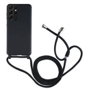 For Samsung Galaxy S21 Ultra 5G Candy Colors TPU Protective Case with Lanyard(Black)
