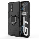 For OPPO Realme GT 5G PC + TPU Shockproof Protective Case with Magnetic Ring Holder(Black)