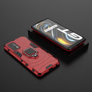 For OPPO Realme GT 5G PC + TPU Shockproof Protective Case with Magnetic Ring Holder(Red)
