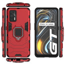 For OPPO Realme GT 5G PC + TPU Shockproof Protective Case with Magnetic Ring Holder(Red)