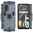 For OPPO Realme GT 5G PC + TPU Shockproof Protective Case with Magnetic Ring Holder(Navy Blue)