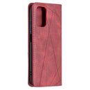 For Xiaomi Redmi Note 10 4G / Note 10s Rhombus Texture Horizontal Flip Magnetic Leather Case with Holder & Card Slots(Red)